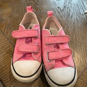 Converse Kids Pink Double Strap chuck Sneakers GUC size 10